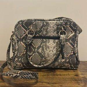 Jessica Simpson Snakeskin Purse Brown/White